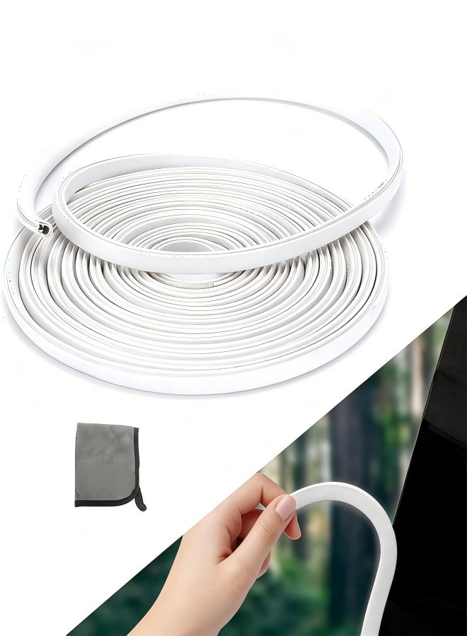 5m Car Door Edge Guards white – Rubber, No Glue, U-Shaped, Built-in Metal Clips, Fits Most Vehicles, Fade-Resistant, Scratch- and Chip-Resistant – Reduces Dings in Parking Lots - Image 1